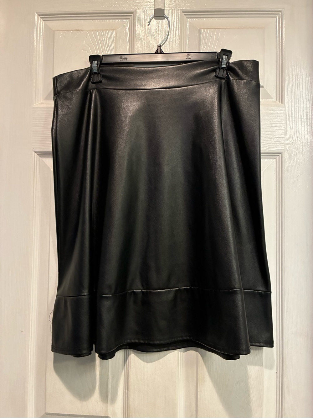 Charlotte Russe Stretchy Black Faux Leather A-Line Skirt